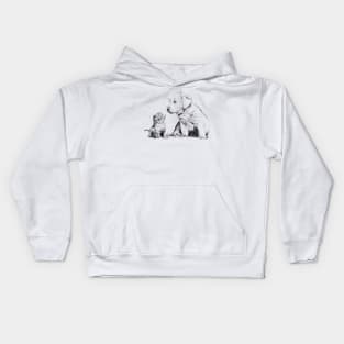 Welpe und Kätzchen Kids Hoodie